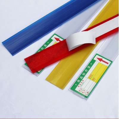 Supermarket shelves plastic price tag holder with adhesive